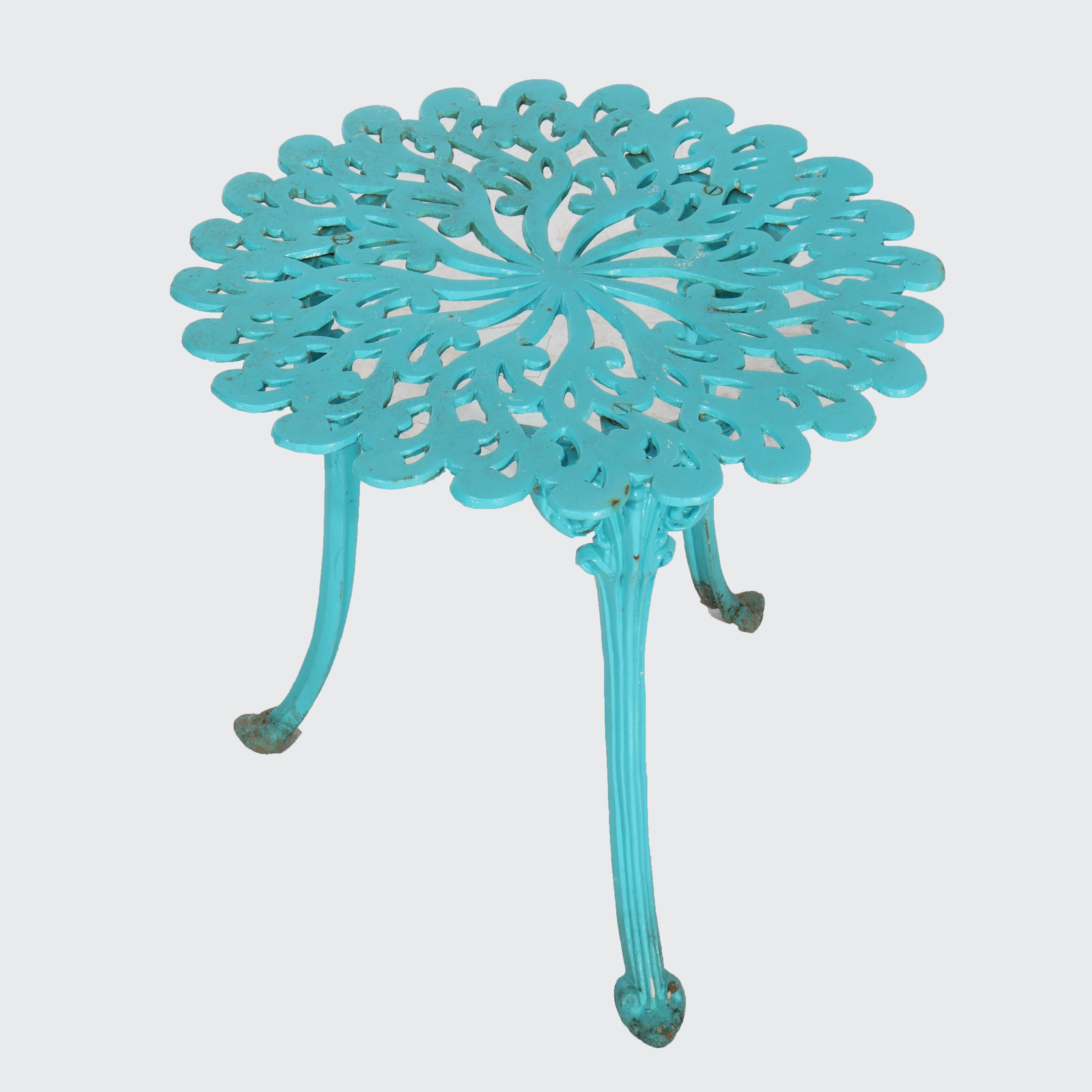 Three-Piece Antique Atlanta Stove Works Cast Iron Garden Set Signed C1900 For Sale 3