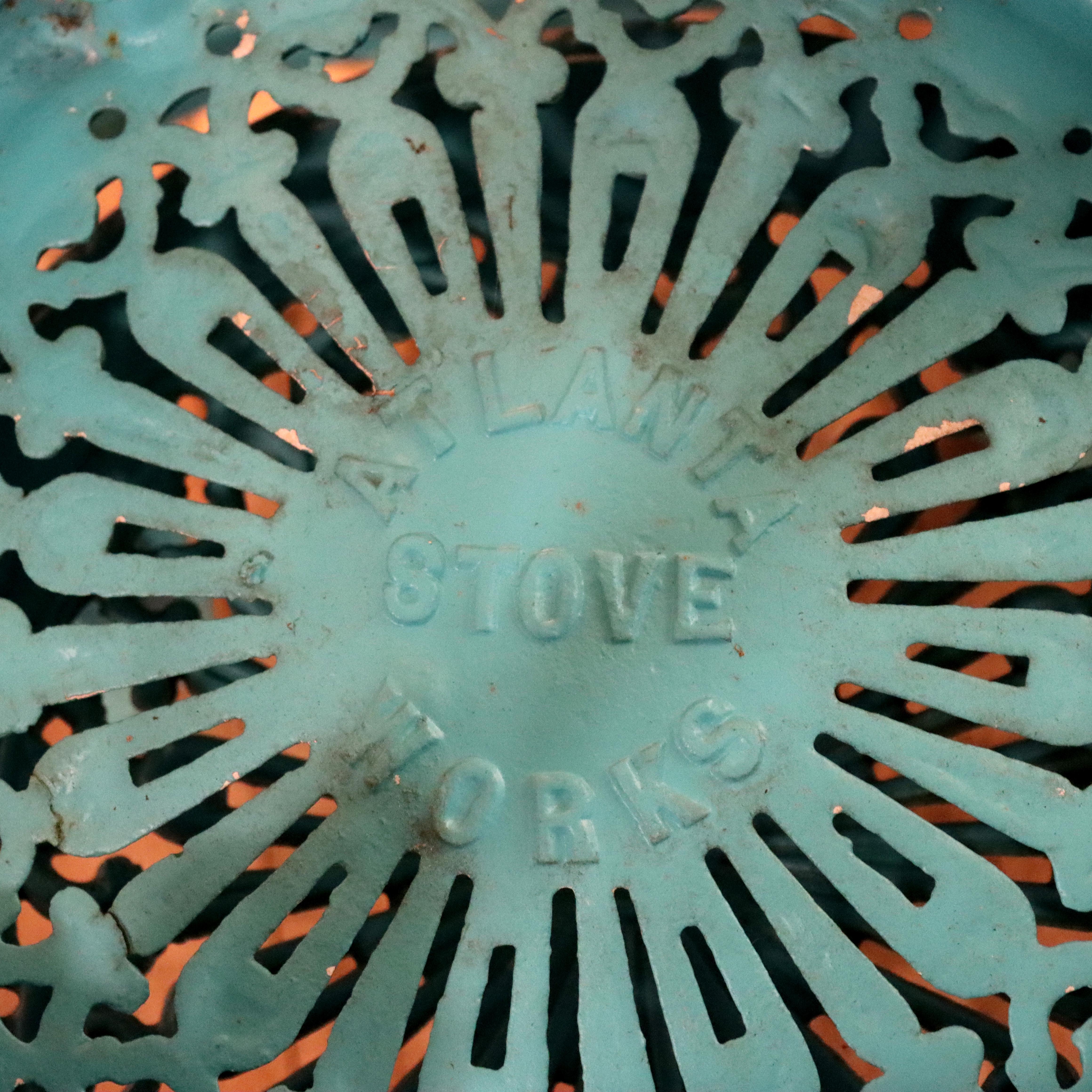 Three-Piece Antique Atlanta Stove Works Cast Iron Garden Set Signed C1900 For Sale 4