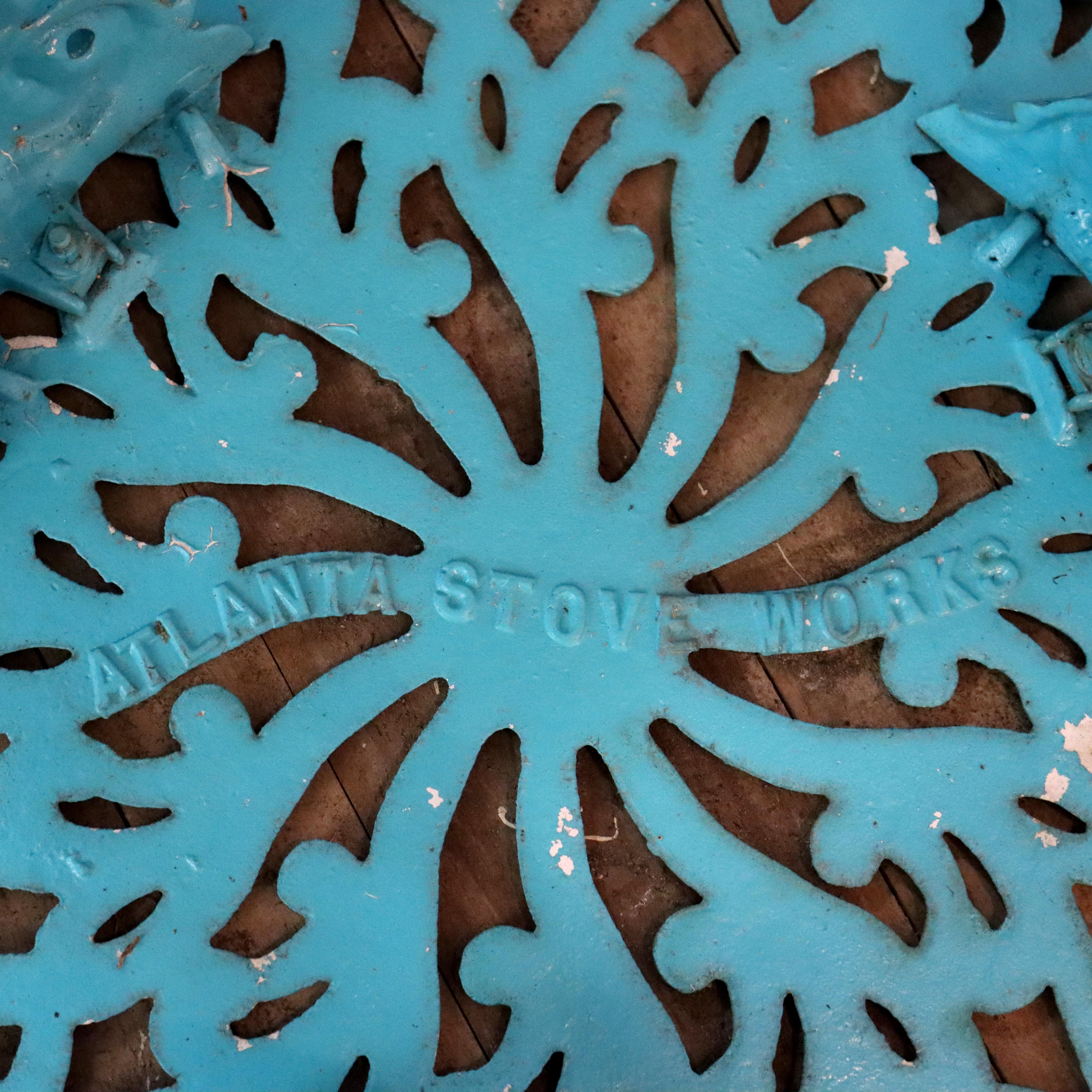 Three-Piece Antique Atlanta Stove Works Cast Iron Garden Set Signed C1900 For Sale 5