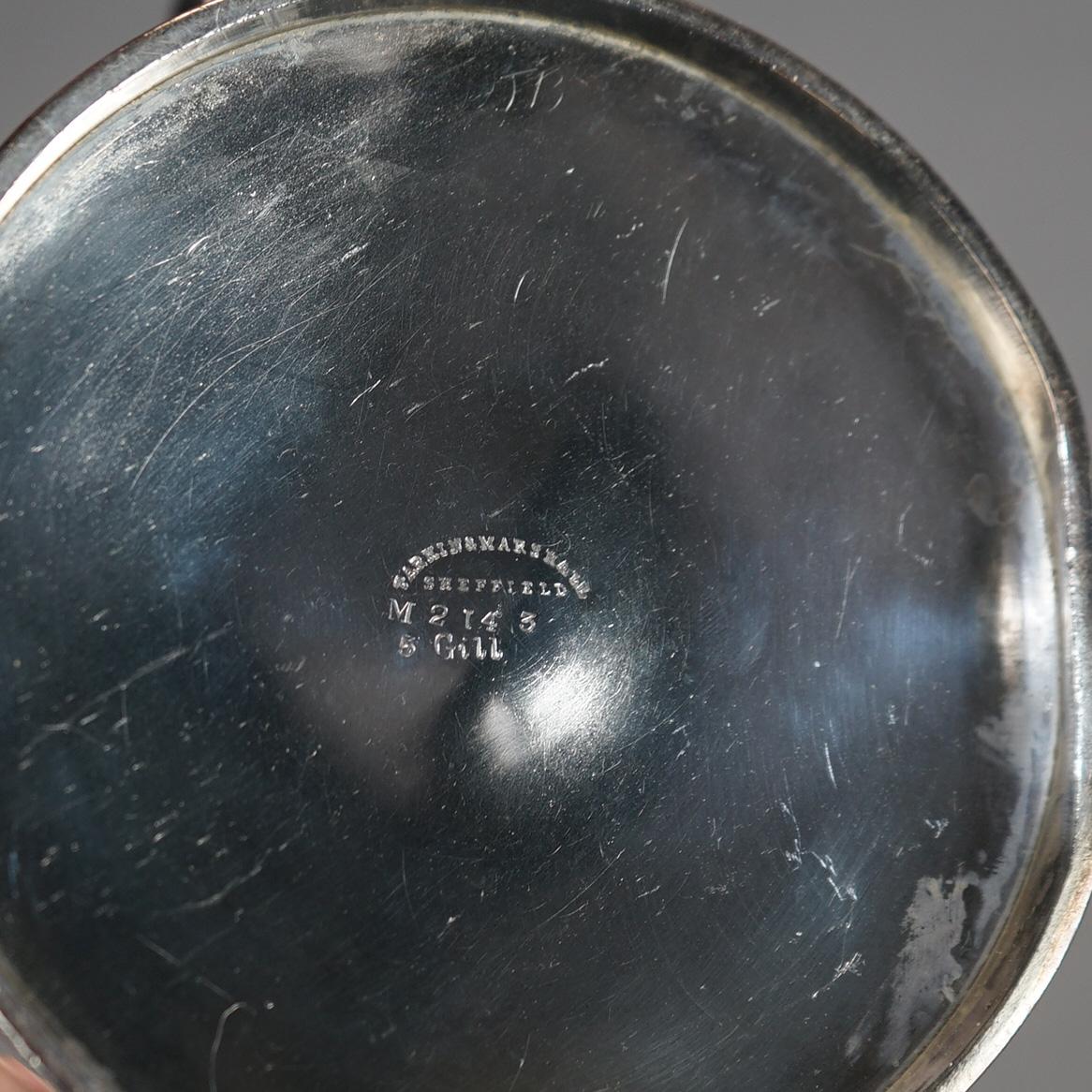 Juego de té antiguo de tres piezas bañado en plata C1890 Chapado en plata