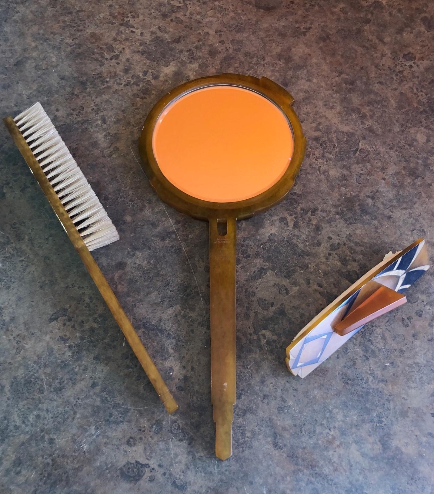 20th Century Three-Piece Art Deco Vanity / Dresser Set For Sale