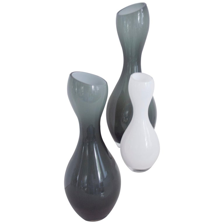 ThreePiece Collection, Rosenthal Grey Cased Vase, Grey Smoke and White
