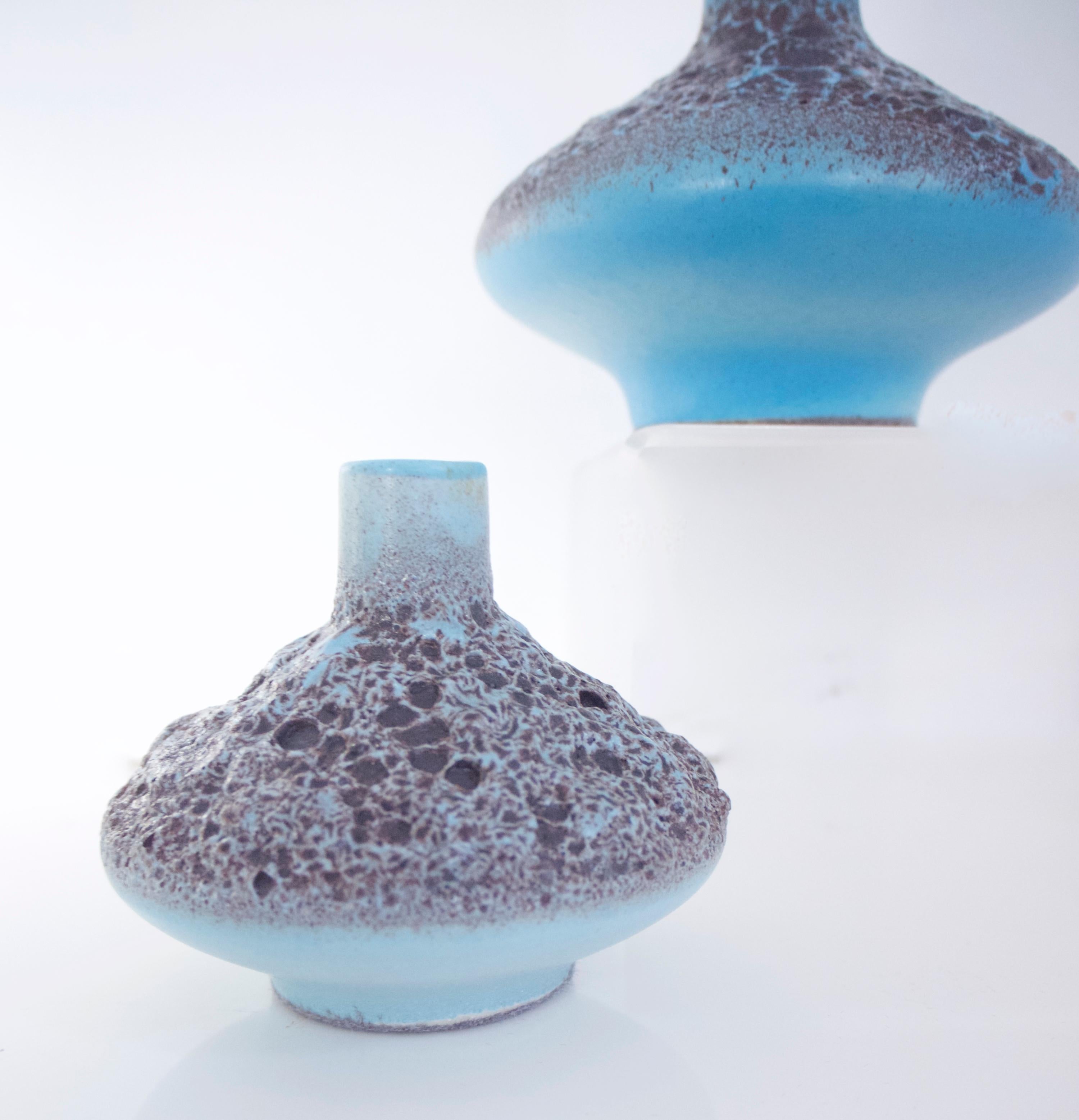 Three-Piece Collection UFOs by Otto Keramik Blistered Glaze 'Fat Lava' For Sale 1