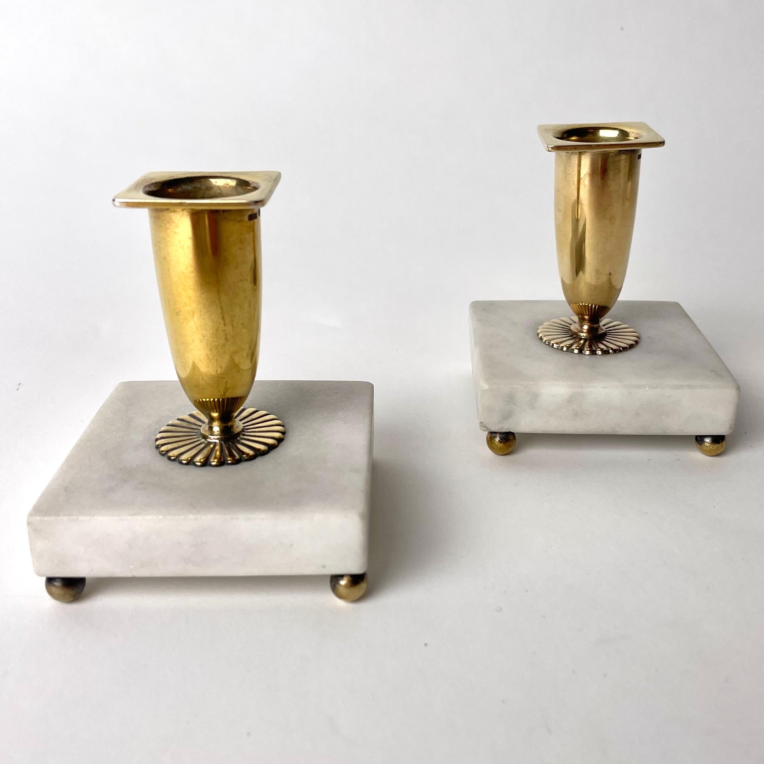 Three-piece Desk Set in gilded silver. Swedish Grace from CG Hallbergs from 1929 For Sale 4