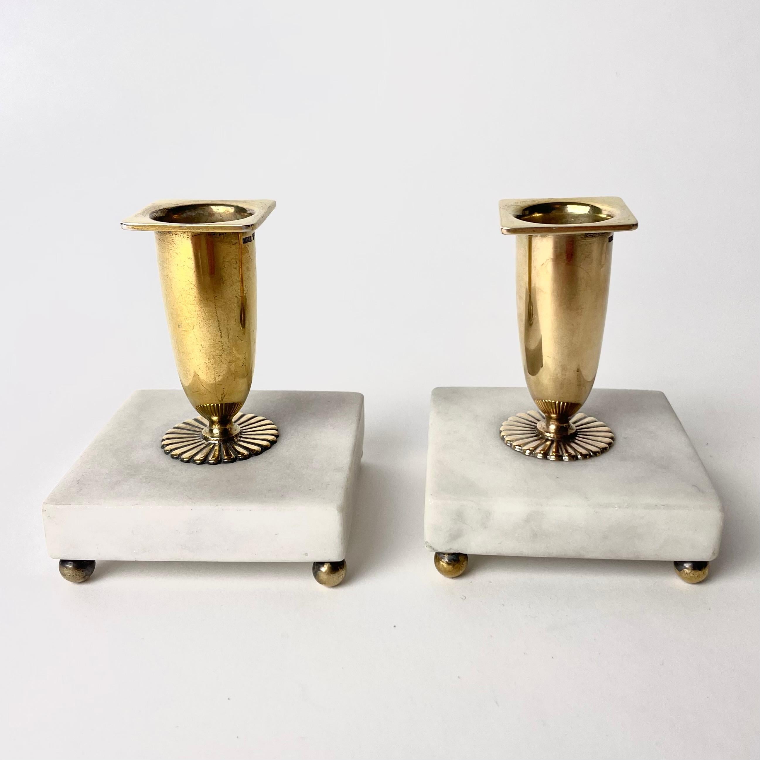 Three-piece Desk Set in gilded silver. Swedish Grace from CG Hallbergs from 1929 For Sale 5