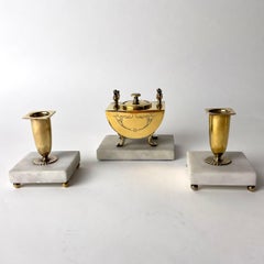 Three-piece Desk Set in gilded silver. Swedish Grace from CG Hallbergs from 1929