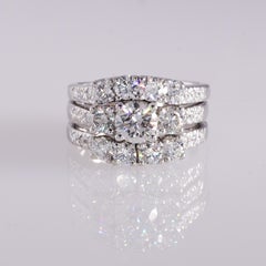 Three-Piece Diamond Wedding Set, 2.25 Carat TW 14 Karat Gold VS1-S2, H-J