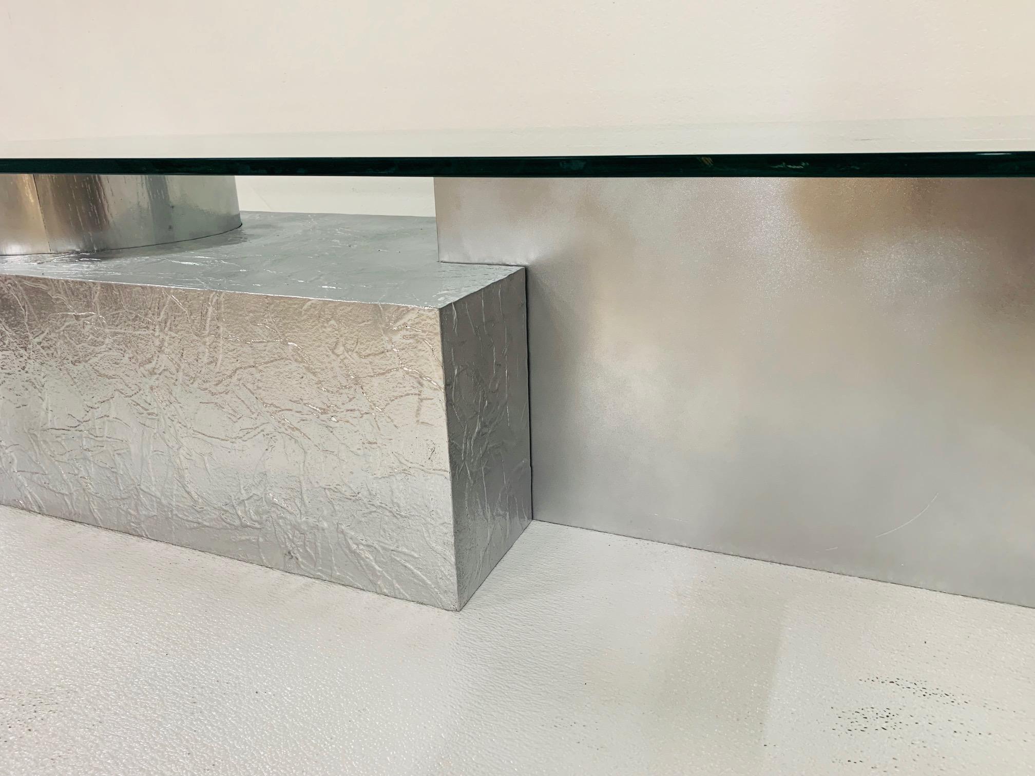 Late 20th Century Three-Piece Geometrical Coffee Table For Sale