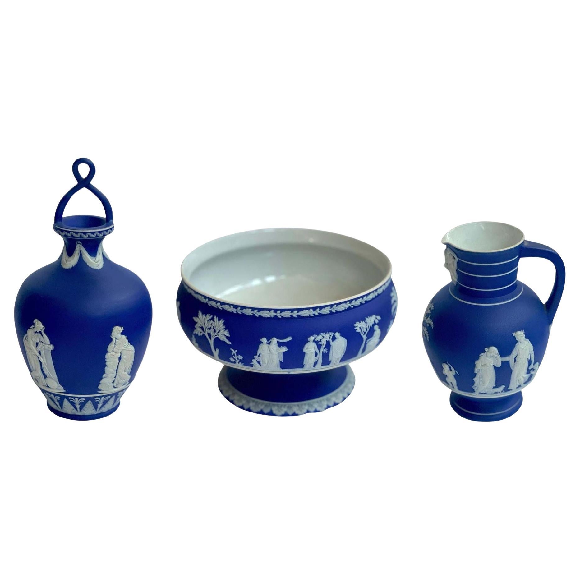 Three-Piece Jasperware Wedgwood Set, c. 1950's