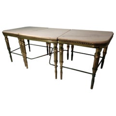Three Piece Marble W/Brass Base French Neoclassical Cocktail Table