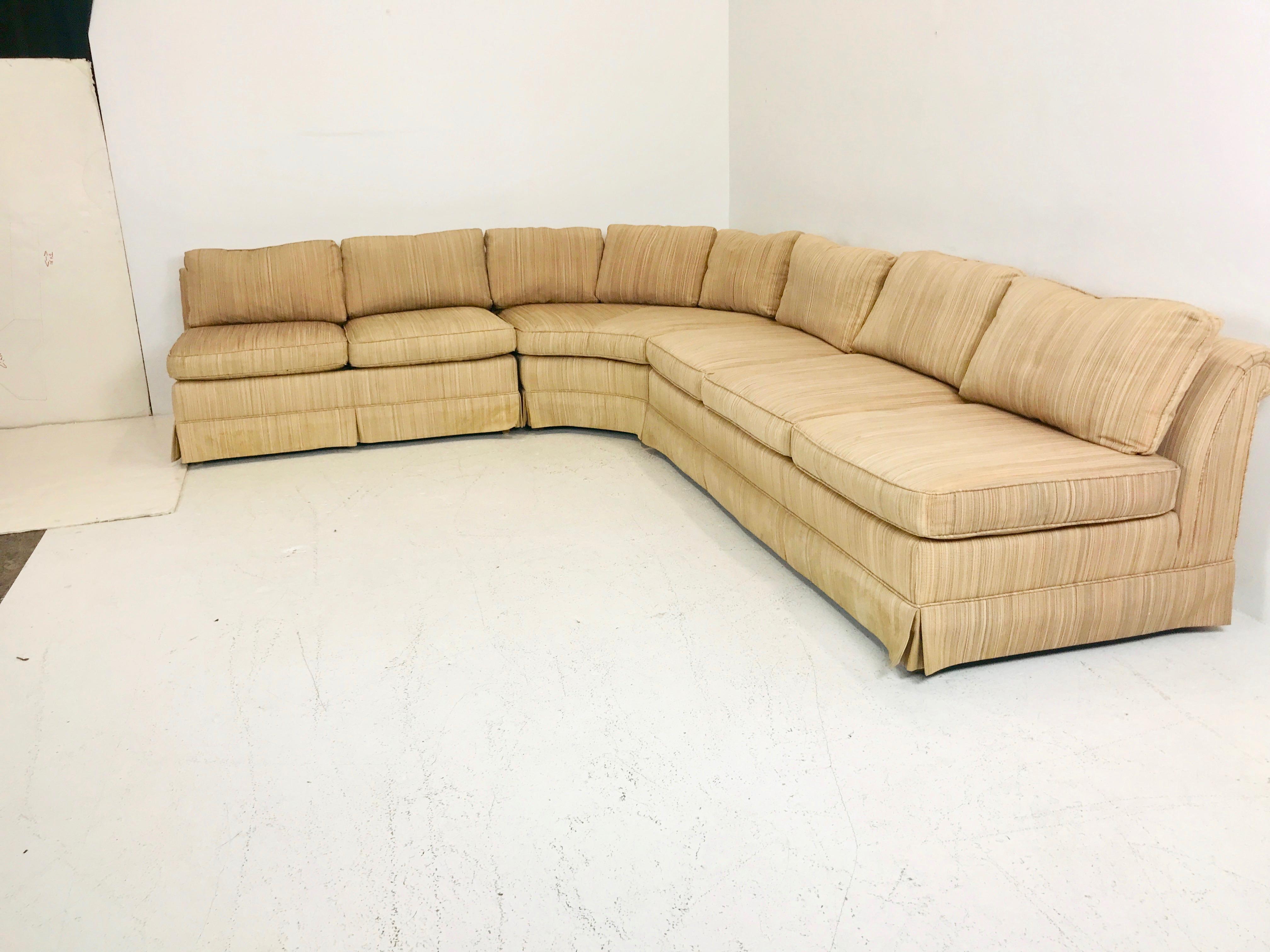 Mid-Century Modern Three-Piece Midcentury Slipper Sofa by Baker
