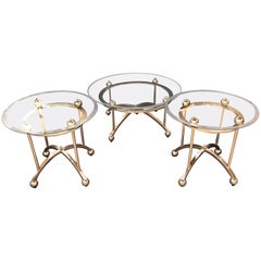 Three-Piece Modern Art Deco Style Set of End Tables and a Coffee Table