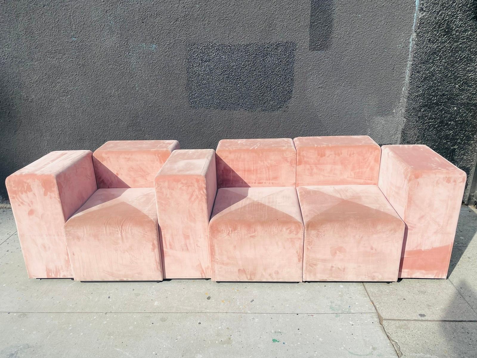 Italian Three Piece Modular Sofa by Mille For Sale