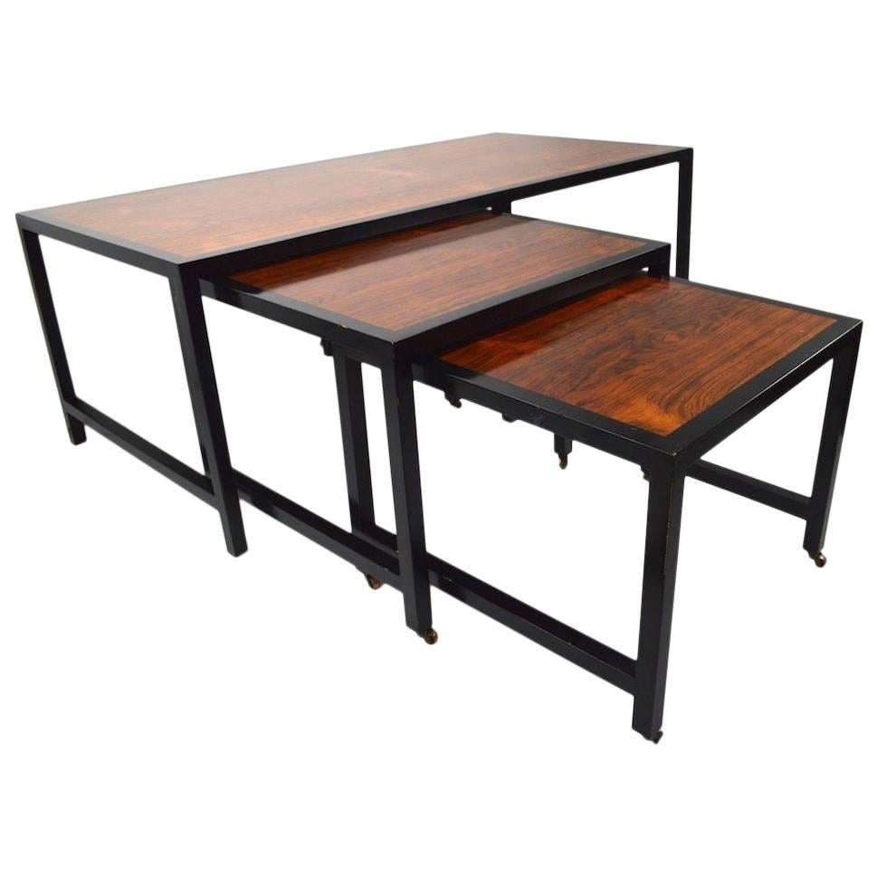Three-Piece Nesting Tables Attributed to Harvey Probber Rosewood