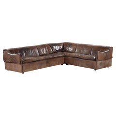 Three Piece Patinated Leather Sectional Sofa by Niels Bendtsen