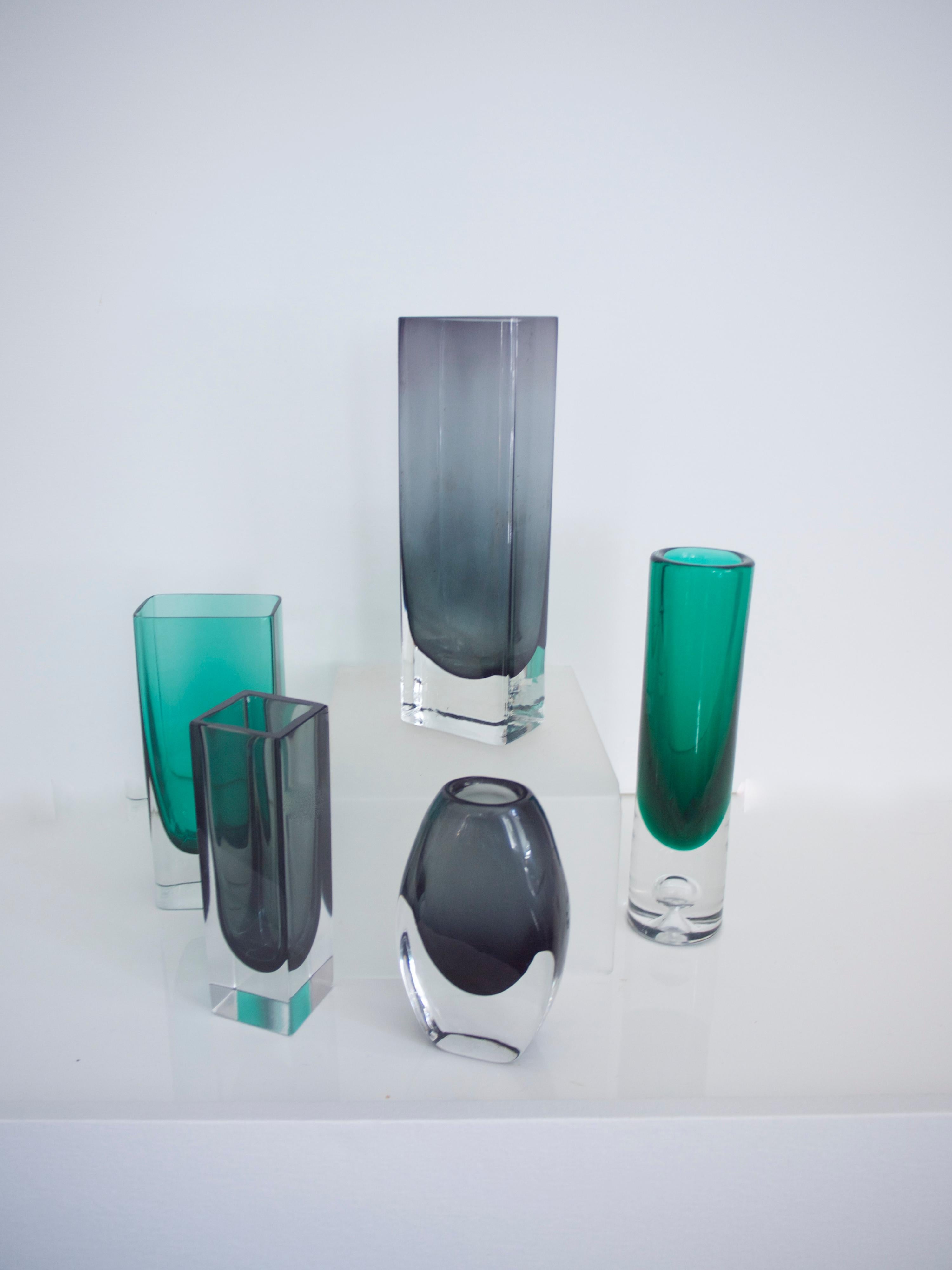 Vintage Collection Smoked Glass from Lindshammer and Kaj Franck for Nuutajarvi For Sale 3