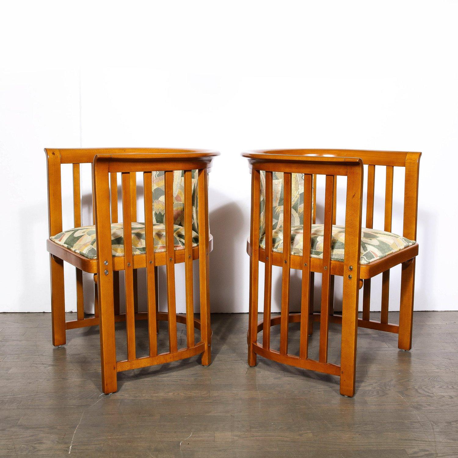 Three Piece Set by Josef Hoffmann w/ Beech Frame & Clarence House Fabric  For Sale 6