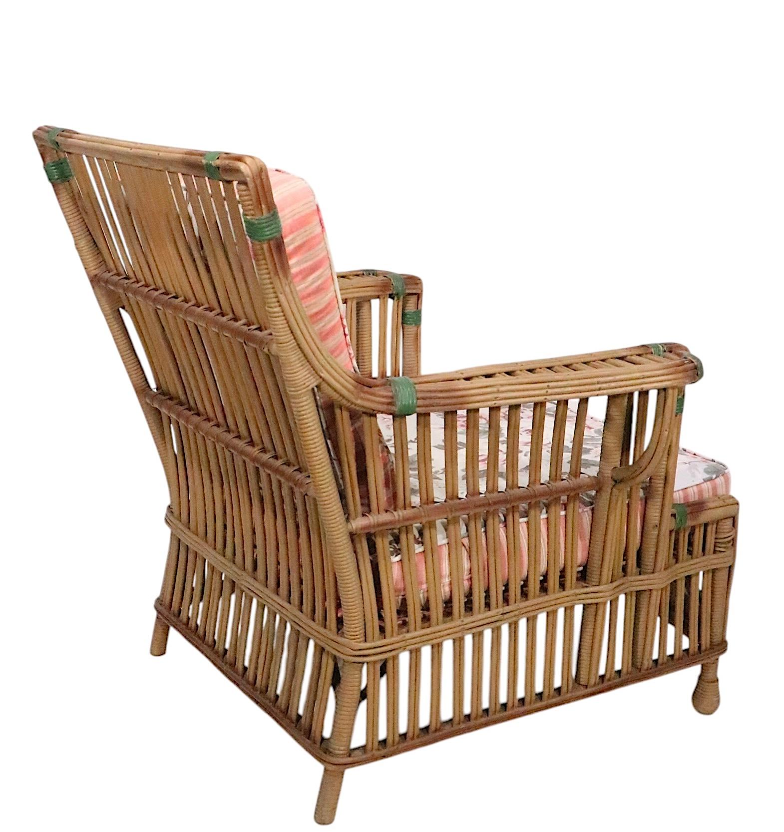 Ensemble de trois pièces de canapés Art Déco en osier fendu et deux chaises longues en vente 4