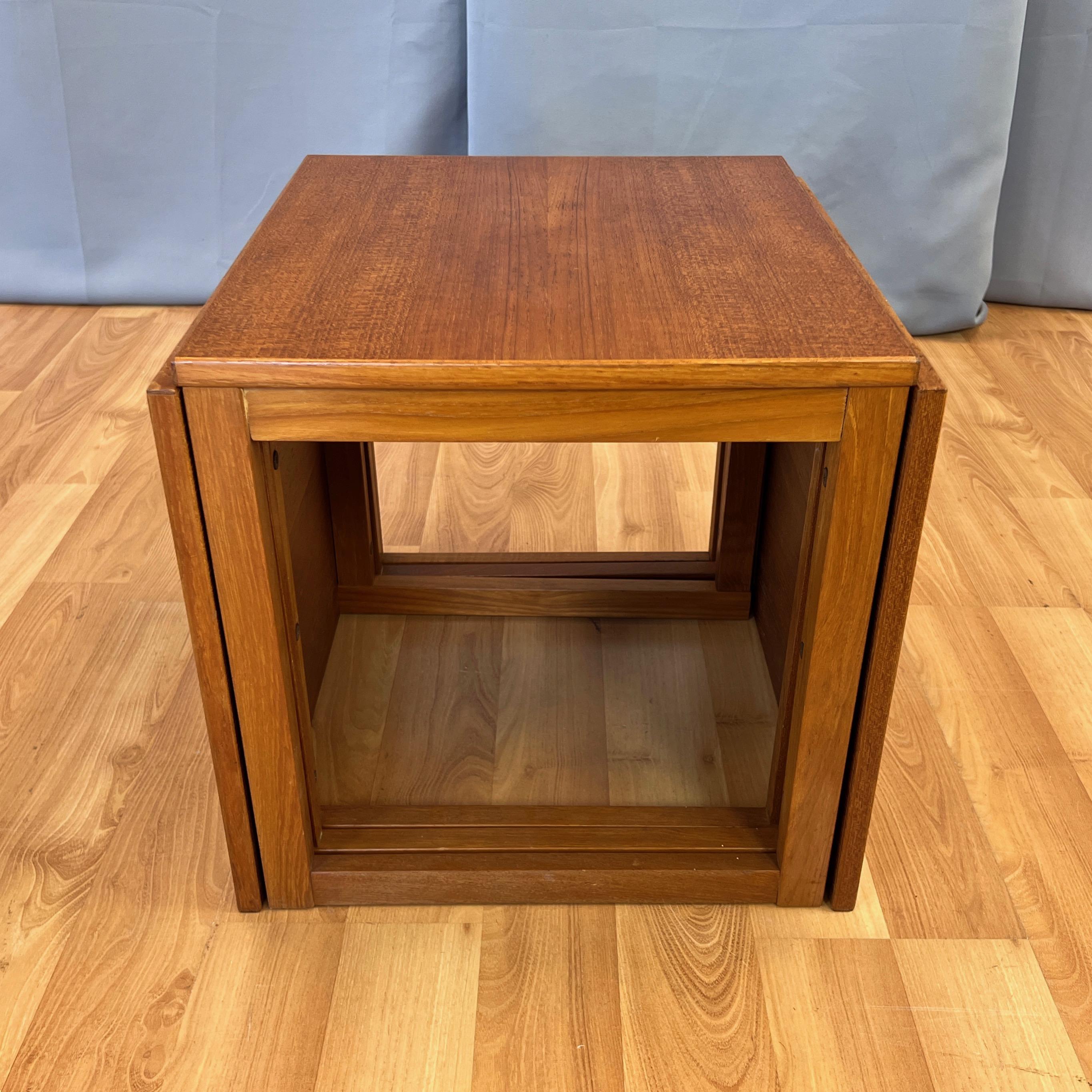 Kai Kristiansen Model 33 Teak Cube Nesting Tables Three-Piece Set, 1960s For Sale 4
