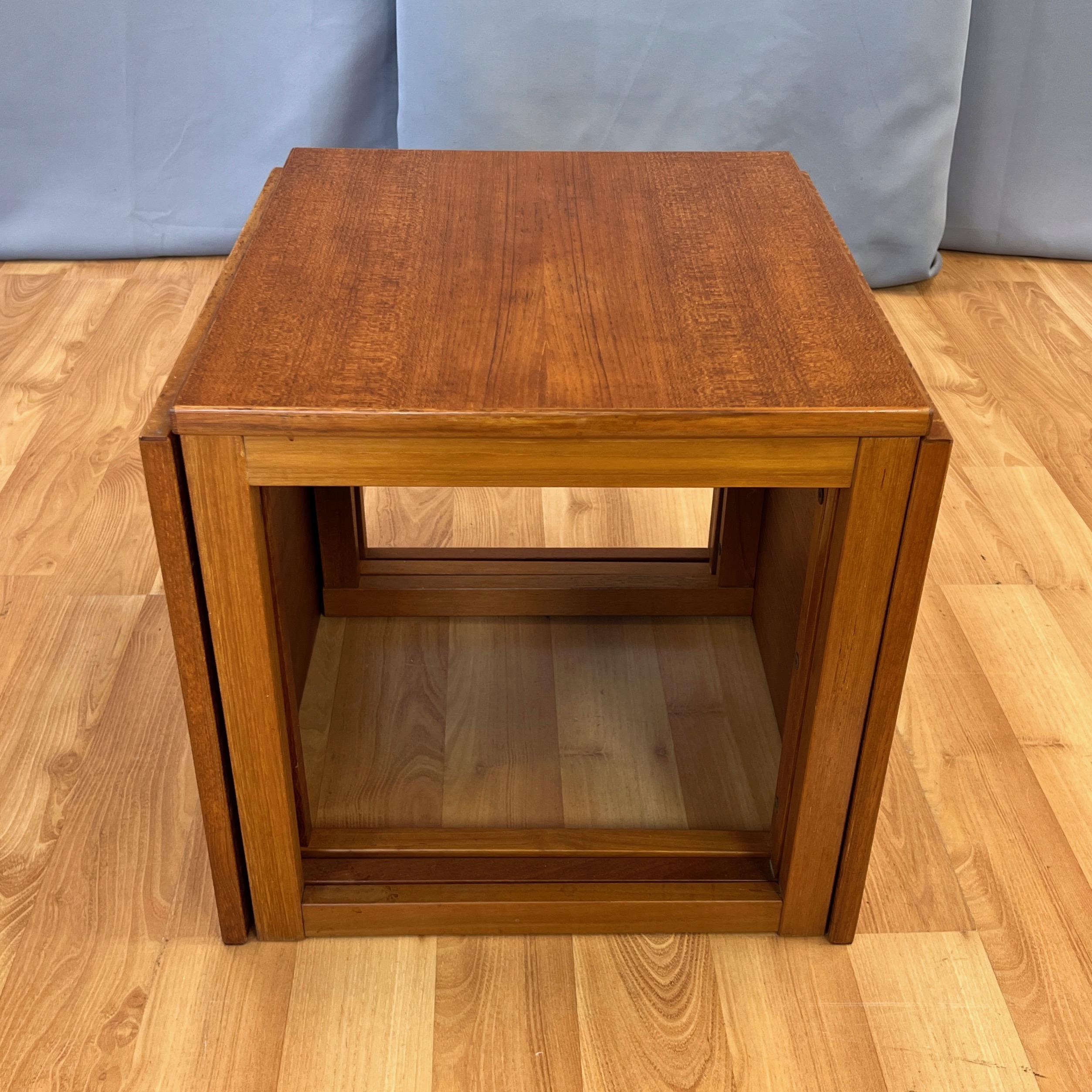Kai Kristiansen Model 33 Teak Cube Nesting Tables Three-Piece Set, 1960s For Sale 7