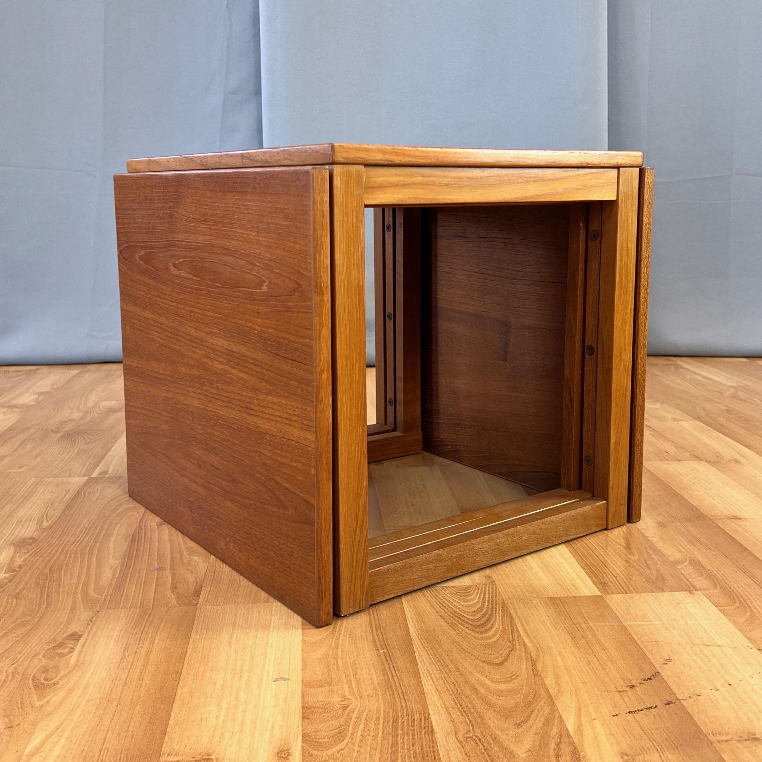 Kai Kristiansen Model 33 Teak Cube Nesting Tables Three-Piece Set, 1960s For Sale 1