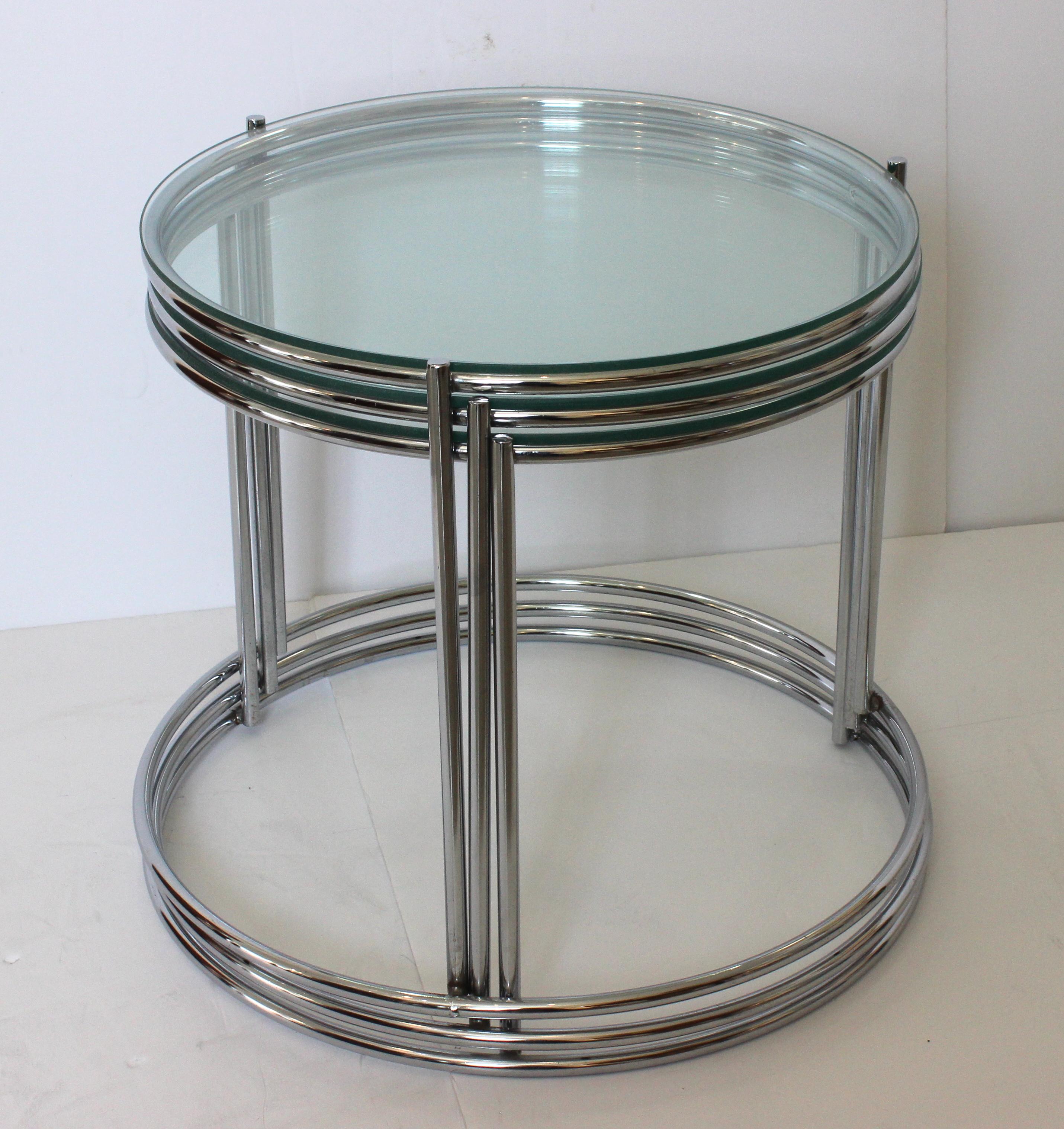 Three Piece Set of Saporiti Nesting Tables In Good Condition In West Palm Beach, FL