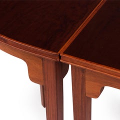 Danish modern three-piece side table of Caucasian walnut