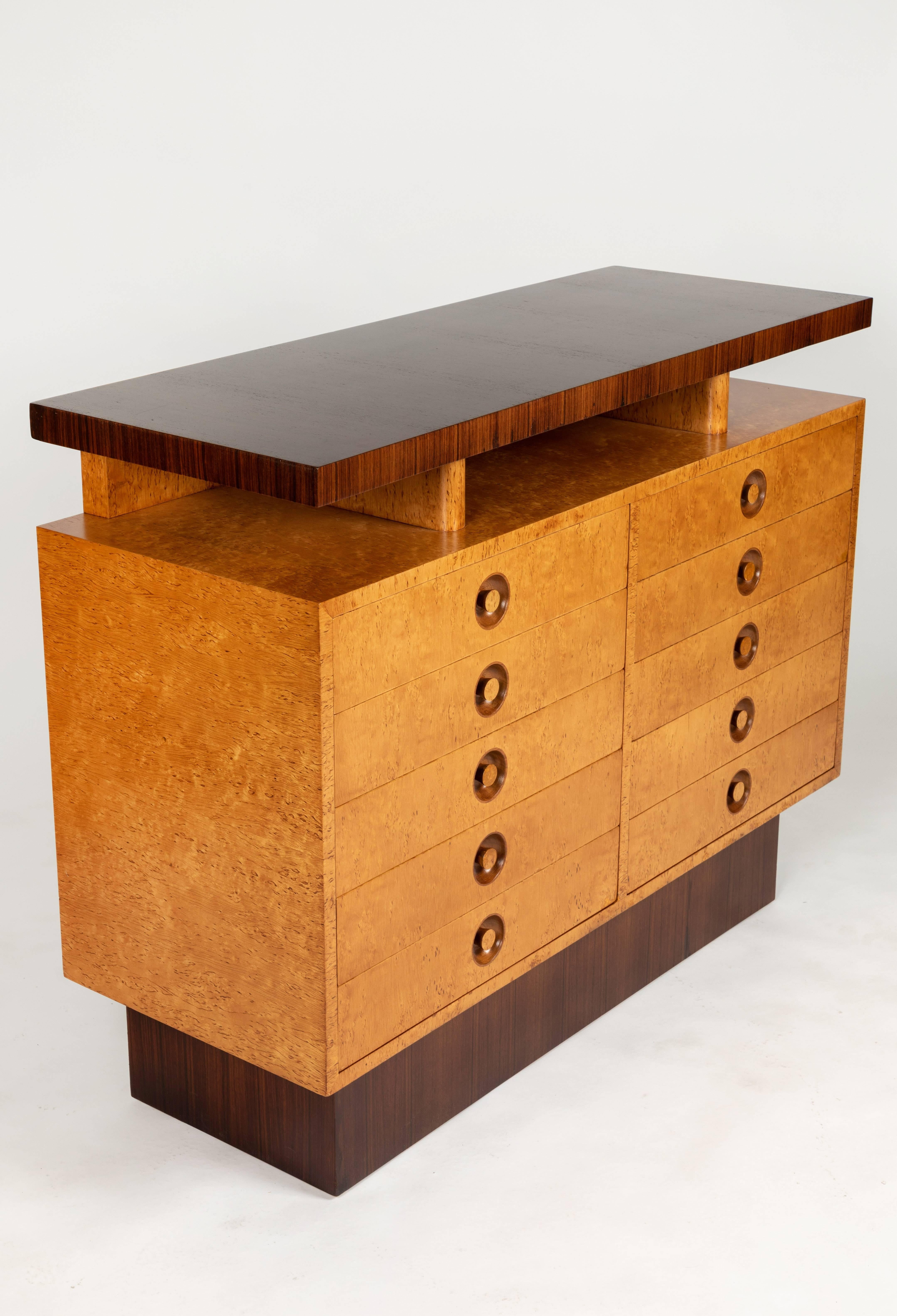 Birdseye Maple Three-Piece Sideboard by Andrew Szoke