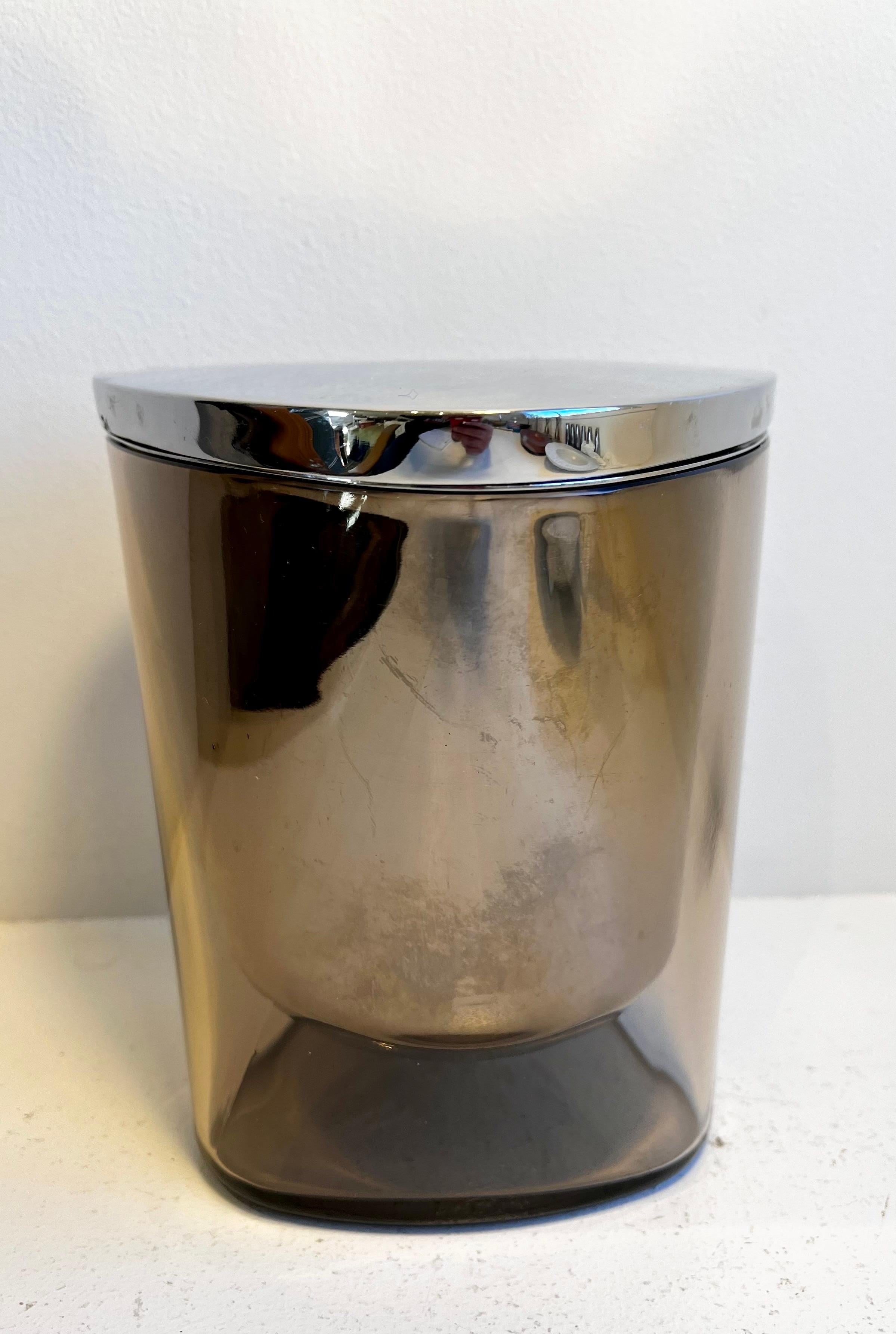 Cubitera de acero inoxidable y cristal de tres piezas de Georg Jensen en venta 8