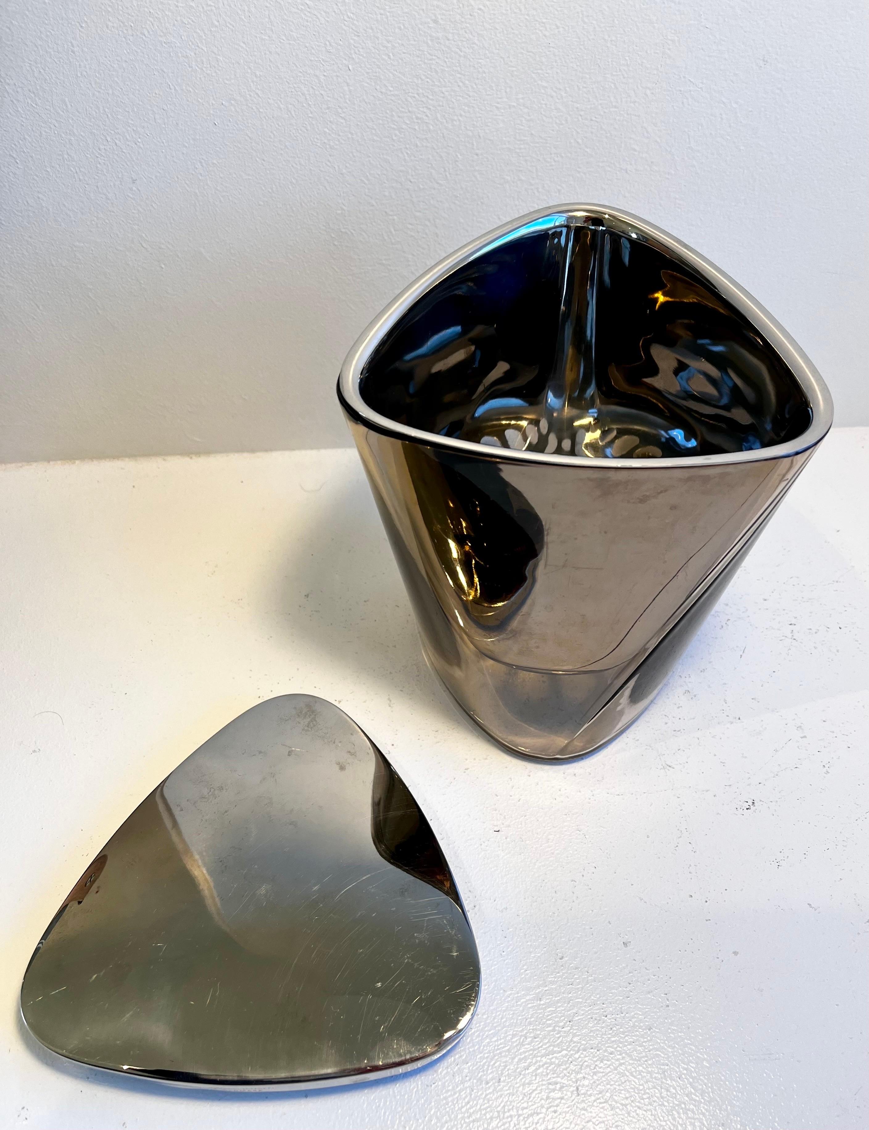 Cubitera de acero inoxidable y cristal de tres piezas de Georg Jensen en venta 10