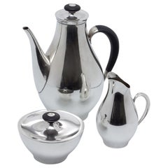 Dreiteiliges Couchtisch-Set aus Sterlingsilber mit „Directional“-Muster von Gorham