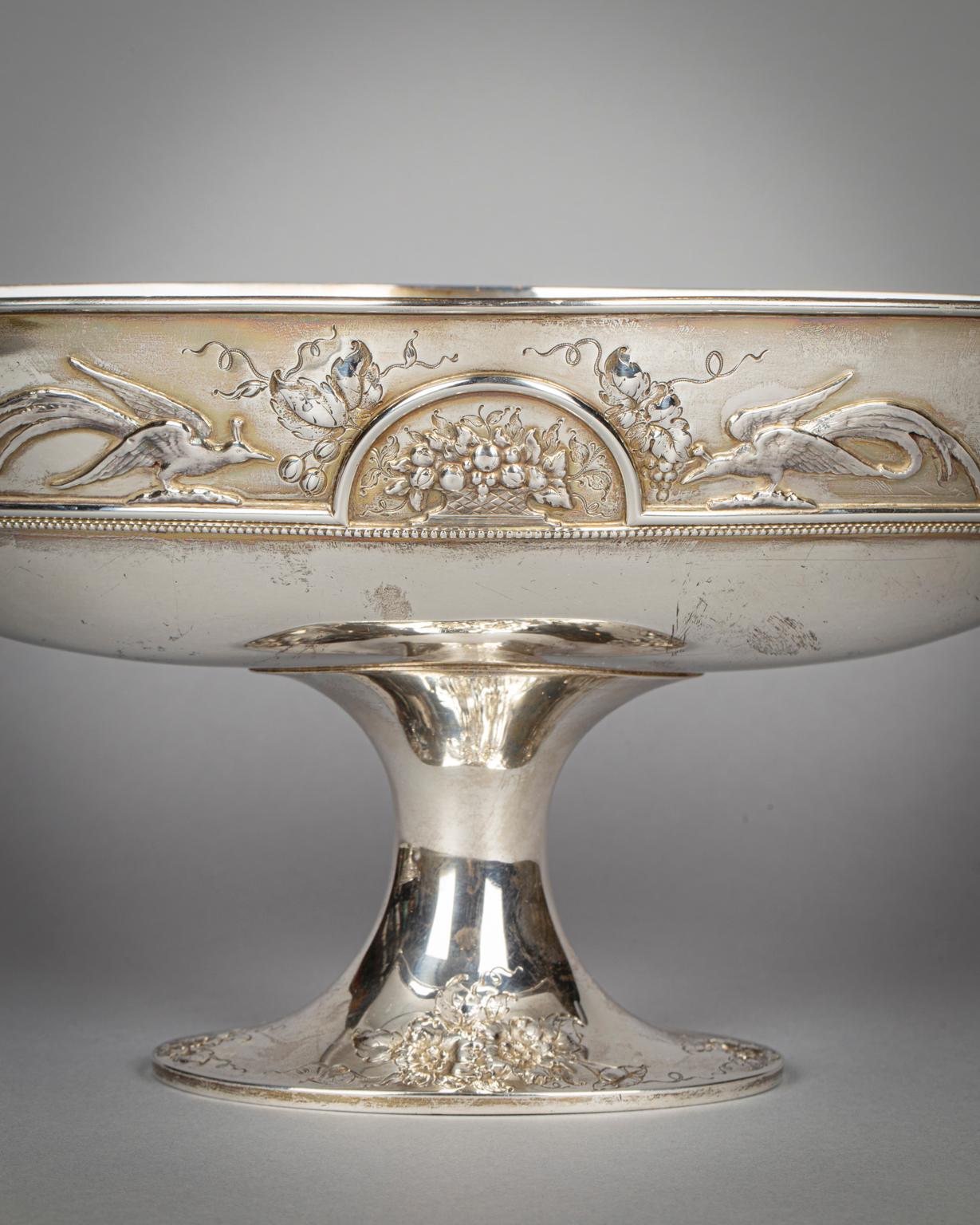 Three Piece Sterling Silver Table Garniture, circa 1900 For Sale 1