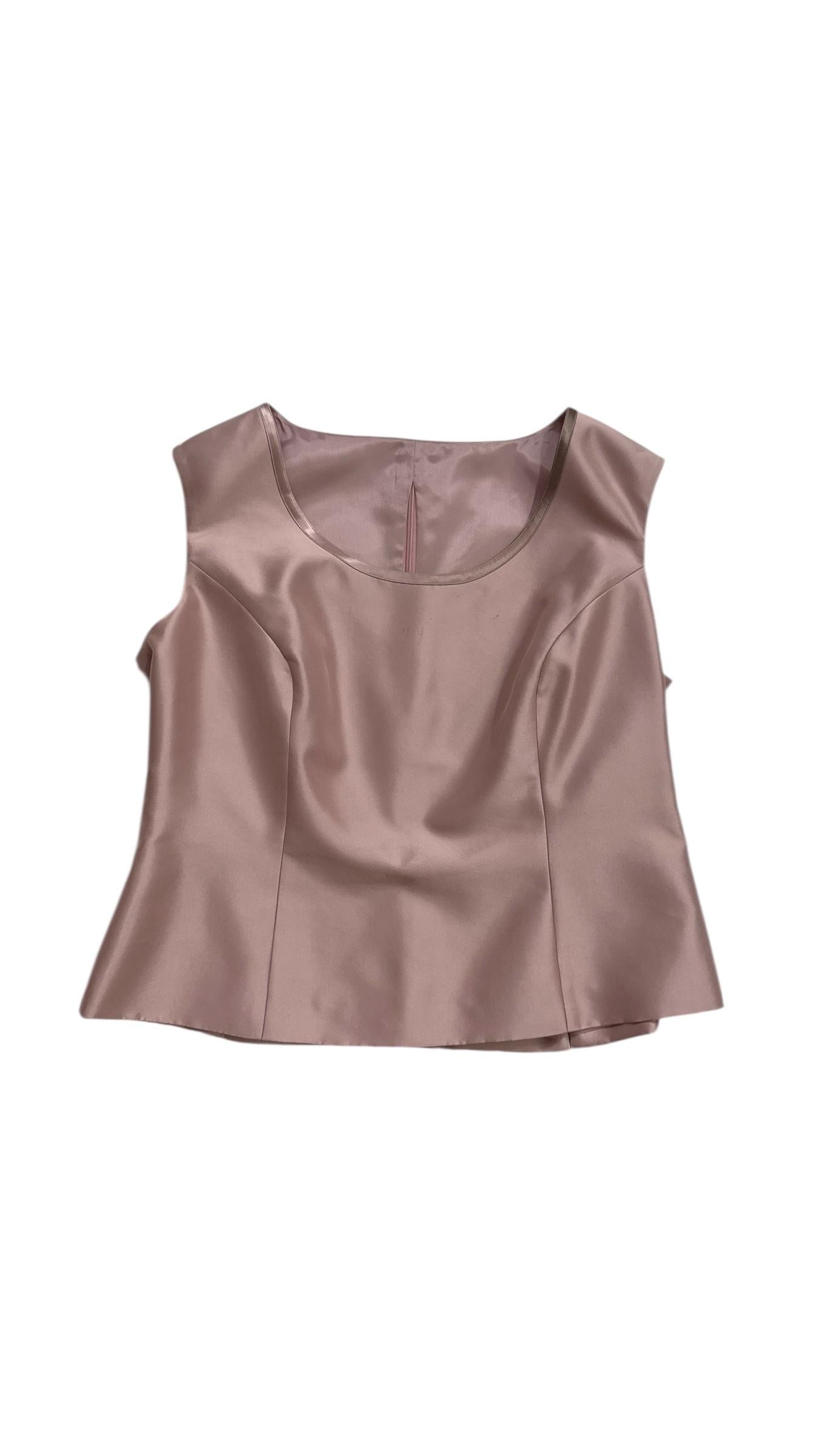 Three-Piece Striped Silk Ensemble in Rose Gold by Elite - We pay for import duty in vendita 6