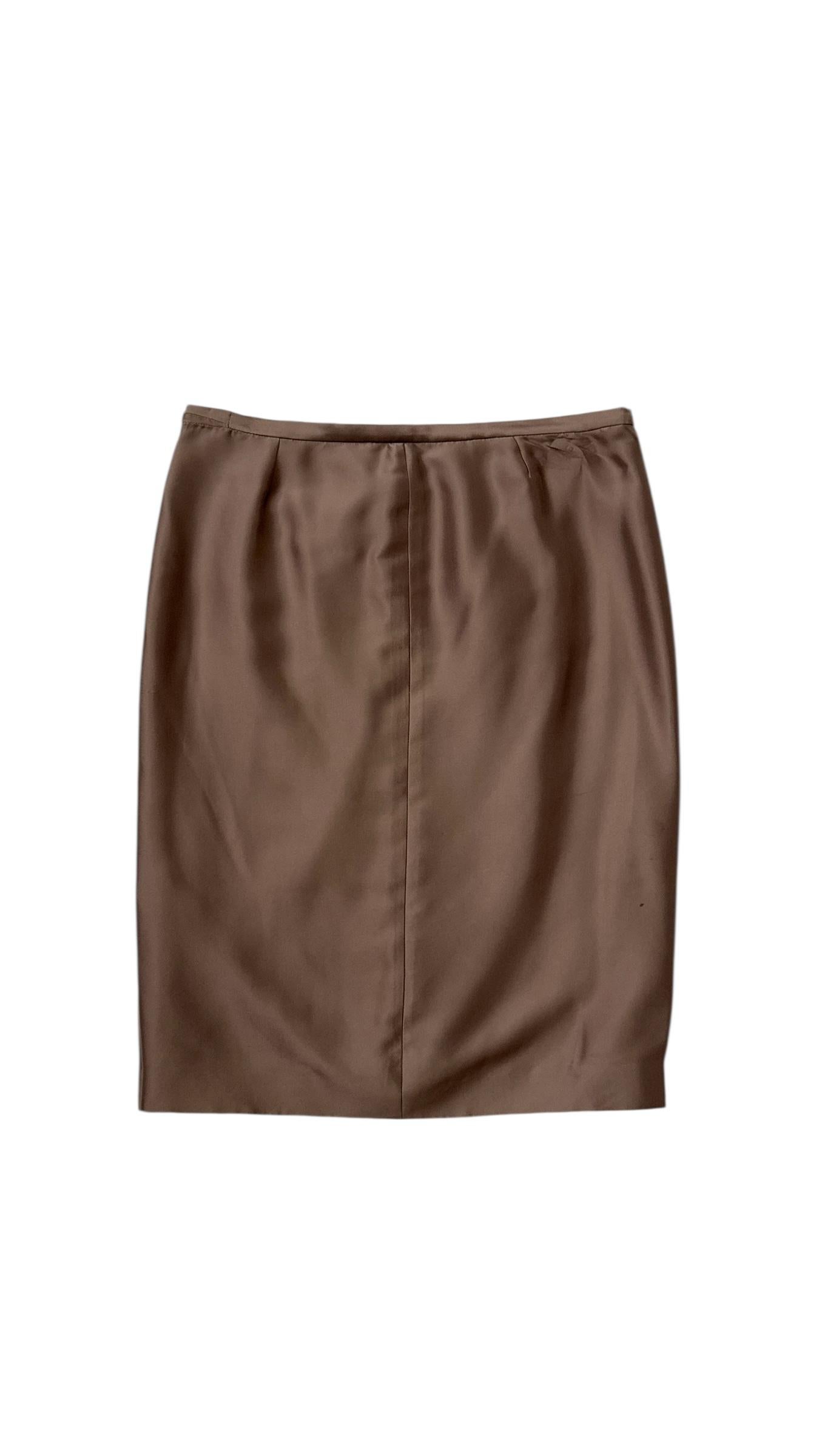 Three-Piece Striped Silk Ensemble in Rose Gold by Elite - We pay for import duty in vendita 11