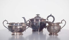 Three-Piece Tea Set In Silver Plated
