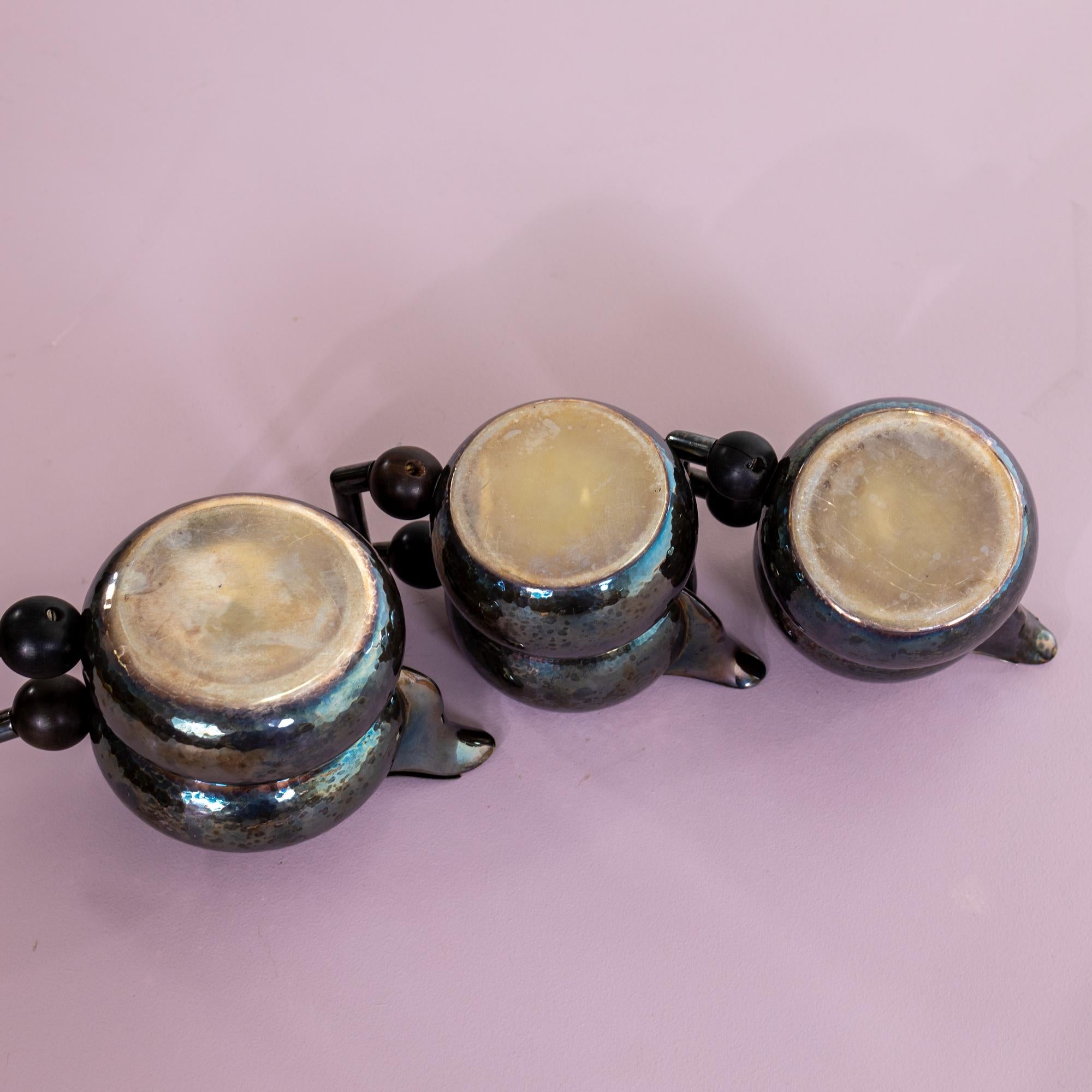 20th Century Three-piece tea set, mid-20th century For Sale