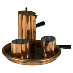 Three-Piece Tea Set with Tray by Walter Von Nessen for Chase