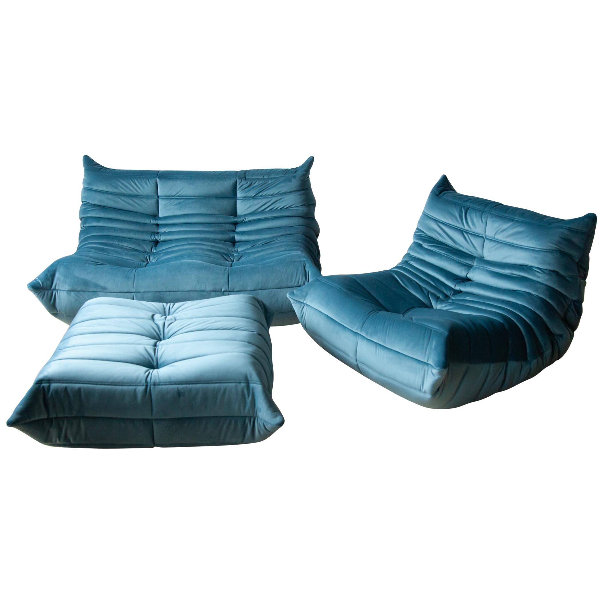 Three-Piece Togo Set by Michel Ducaroy Manufactured by Ligne Roset in France For Sale