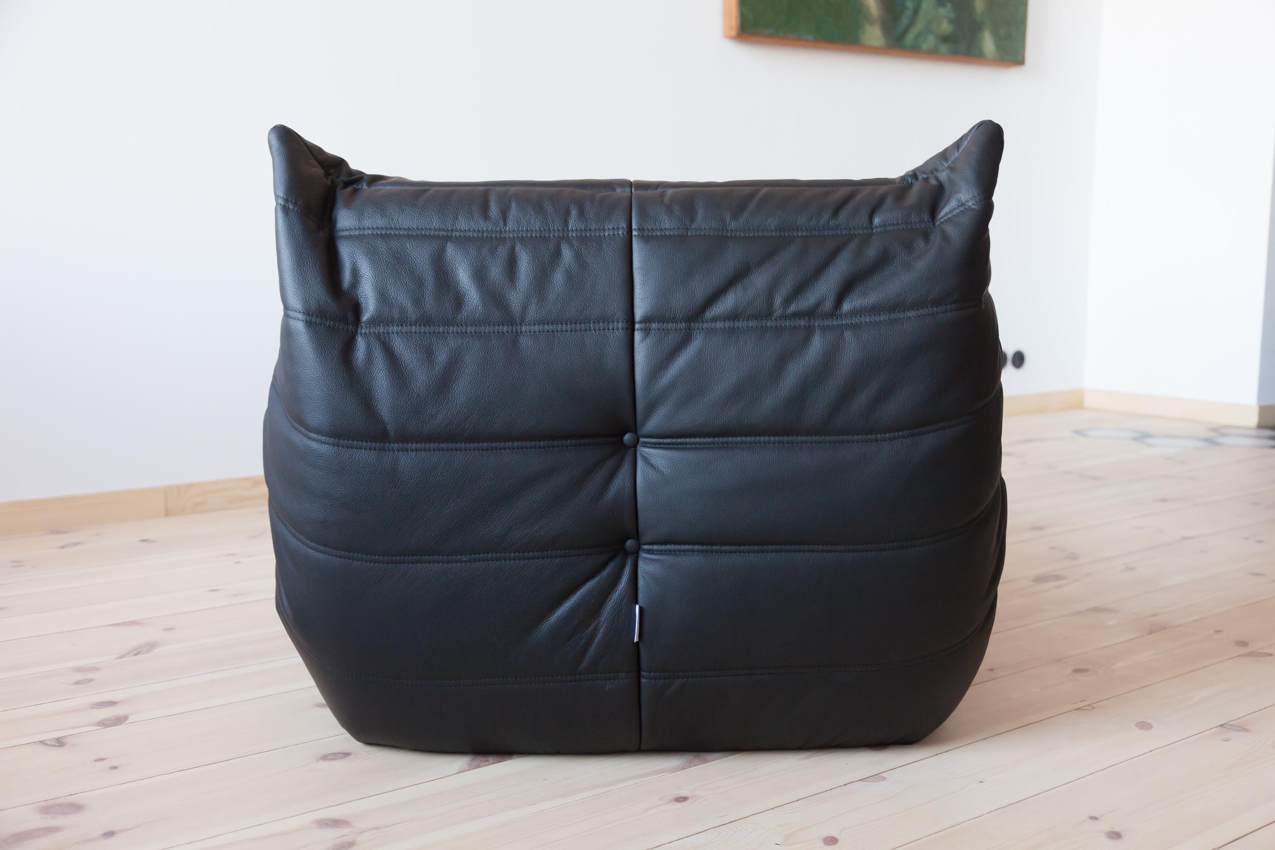 Leather Three-Piece Togo Set, Design by Michel Ducaroy, Manufactured by Ligne Roset For Sale