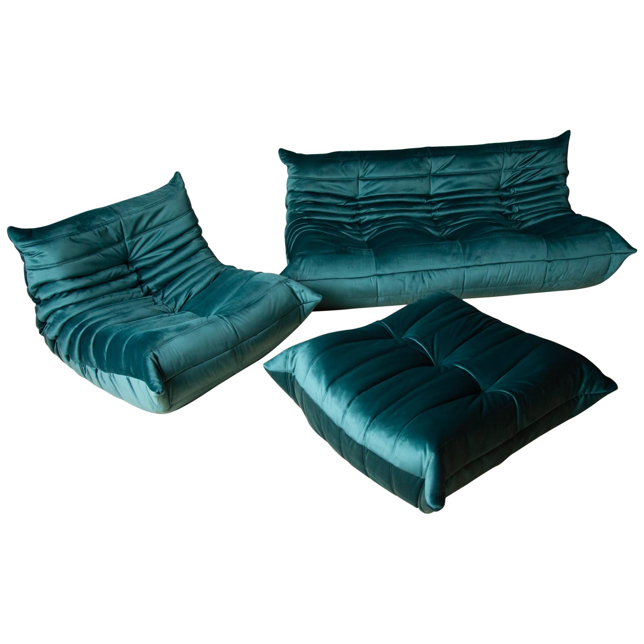 Three-Piece Togo Set, Design by Michel Ducaroy, Manufactured by Ligne Roset For Sale