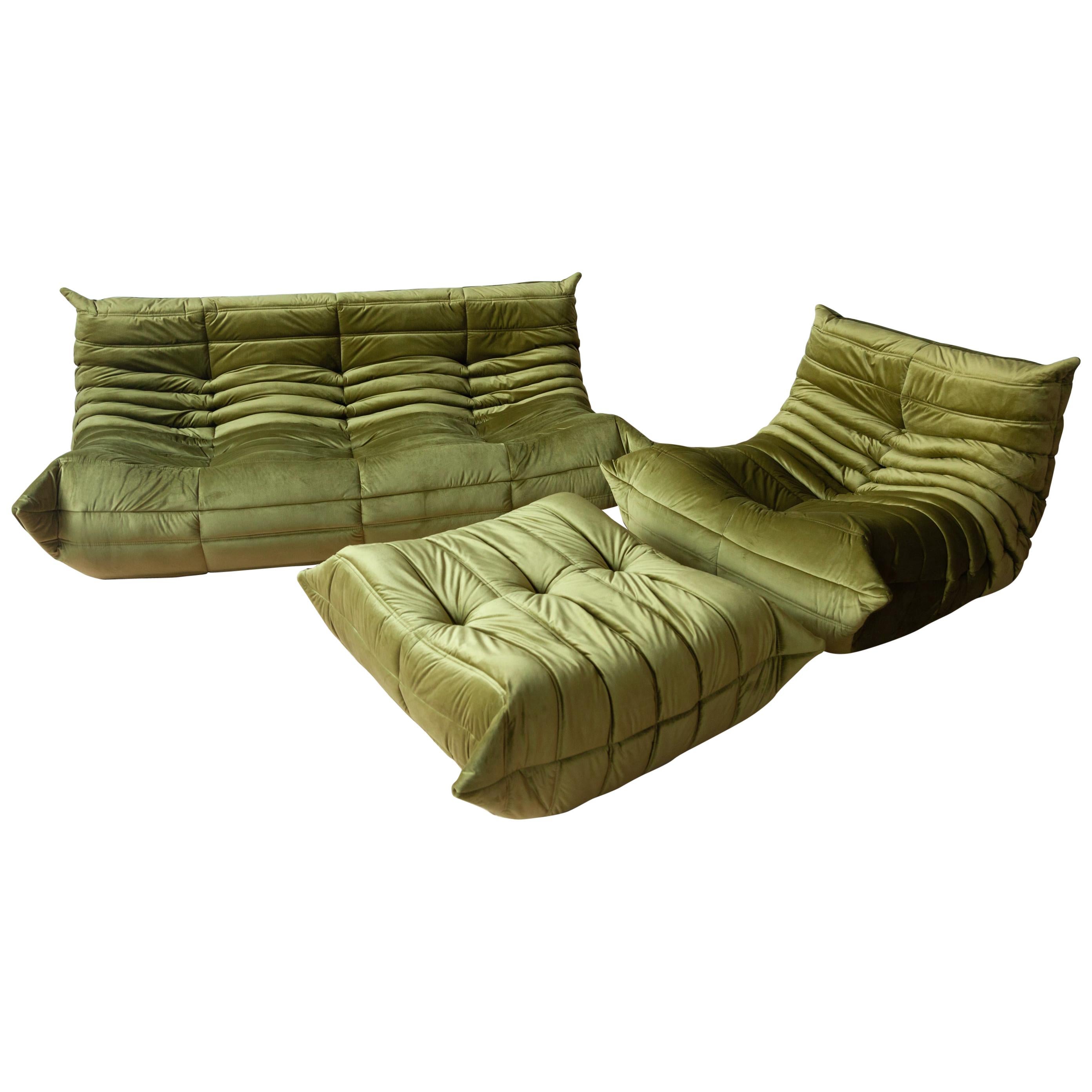 Three-Piece Togo Set, Design by Michel Ducaroy, Manufactured by Ligne Roset For Sale