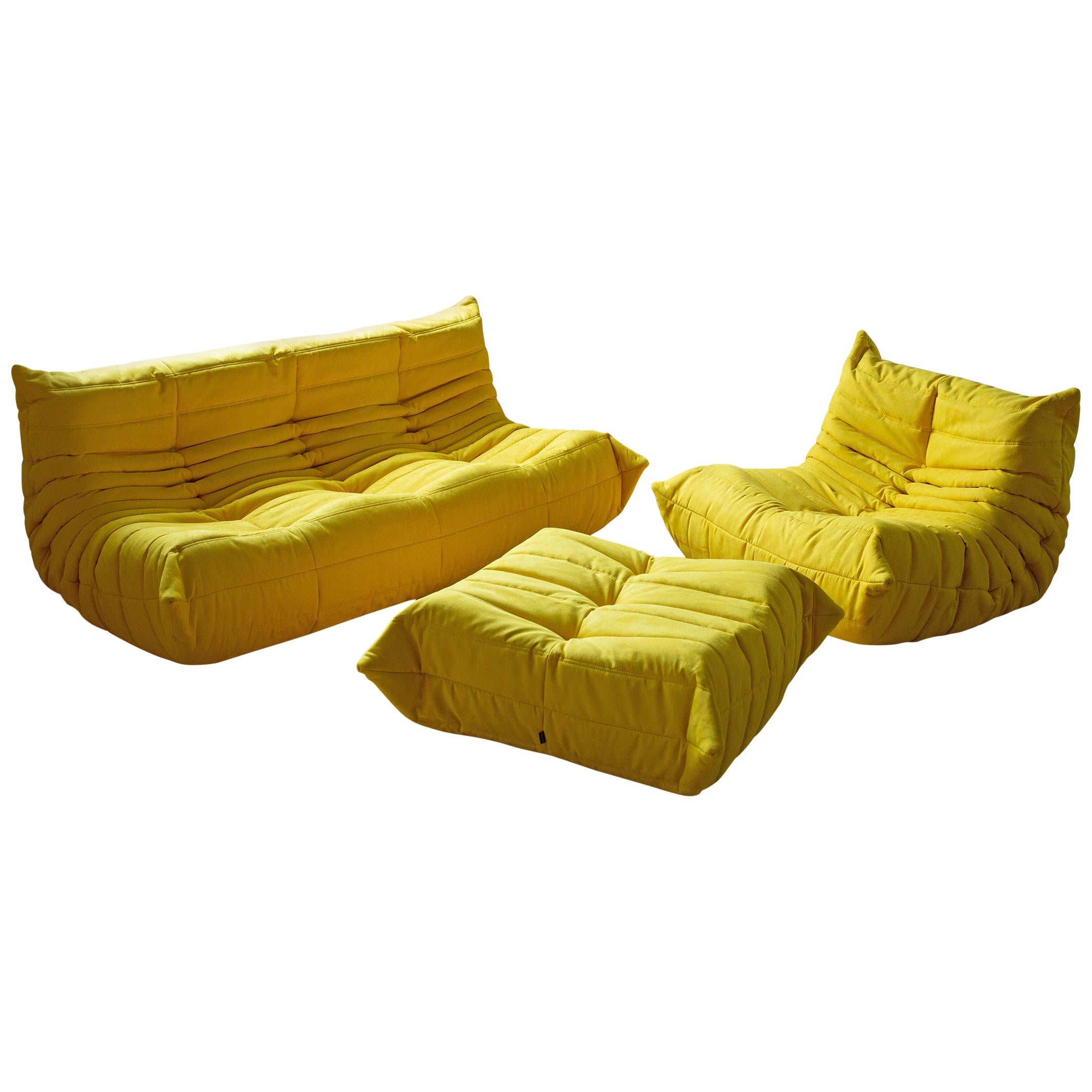 Three-Piece Togo Set, Design by Michel Ducaroy, Manufactured by Ligne Roset For Sale