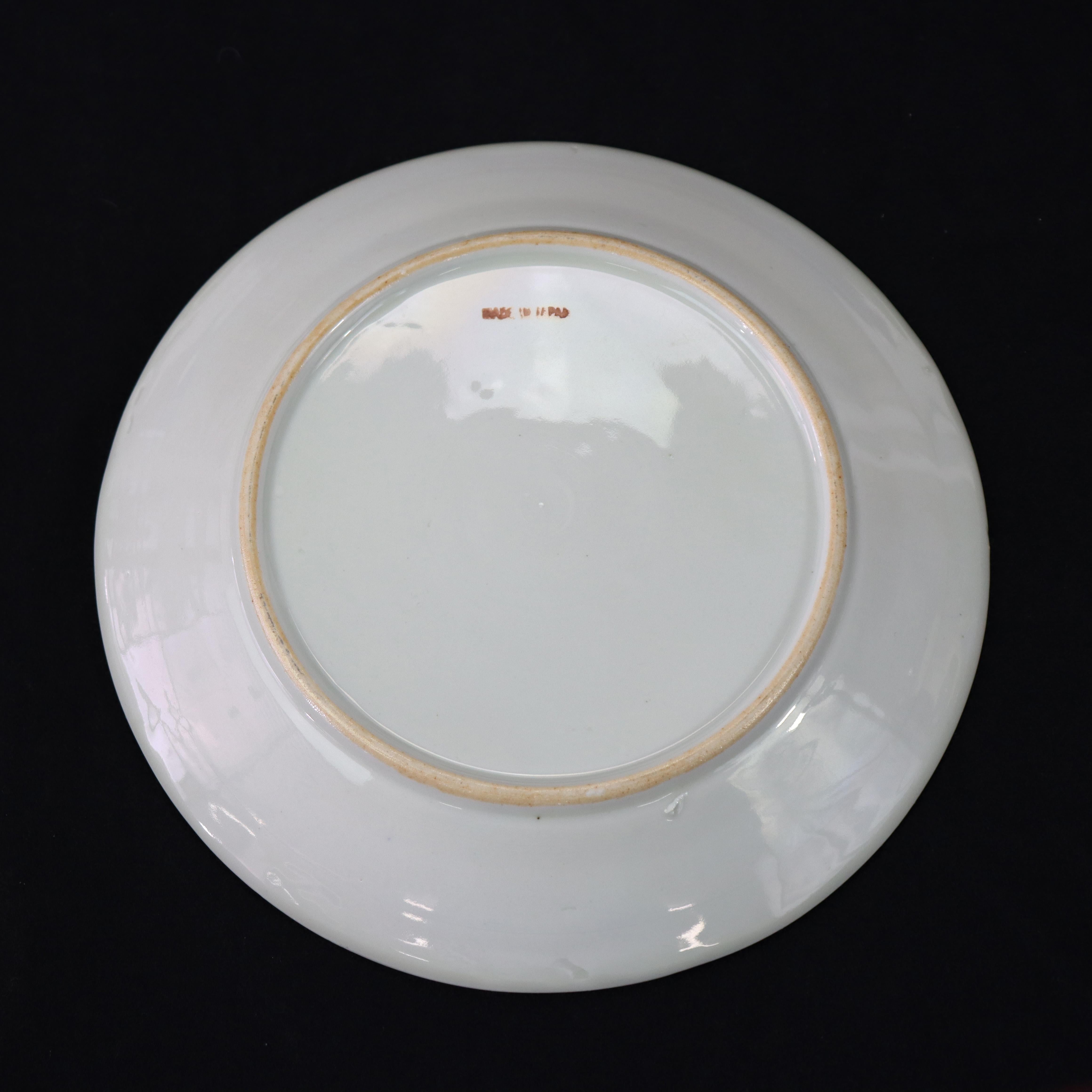 Trois assiettes japonaises anciennes Nippon signées C1930 en vente 8