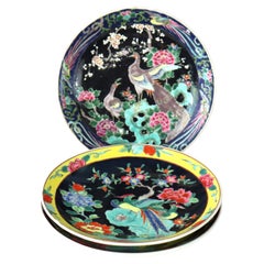 Three Pieces Antique Japanese Nippon Plates Signed C1930