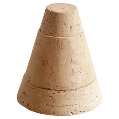 Three Pieces Bowl Nesting Travertine Centrepiece by Fratelli Mannelli