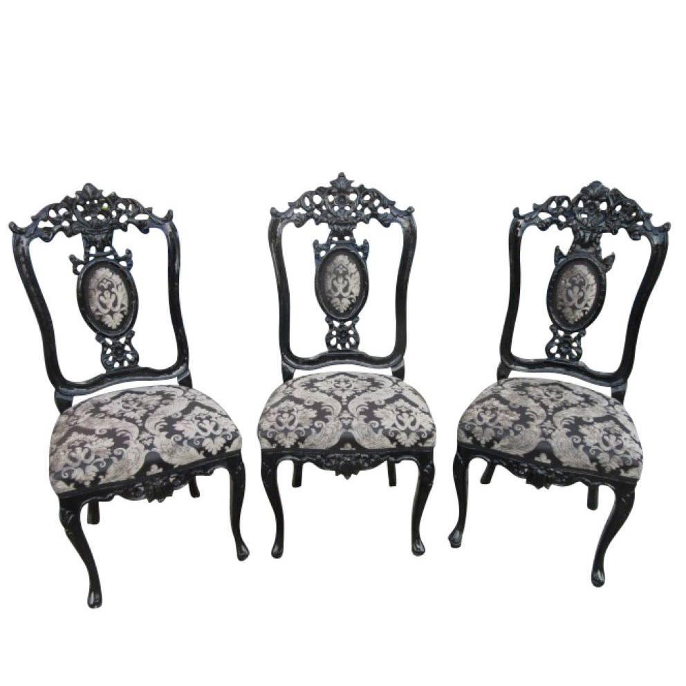 Three Pieces in Baroque Style Chairs, circa 1900 For Sale