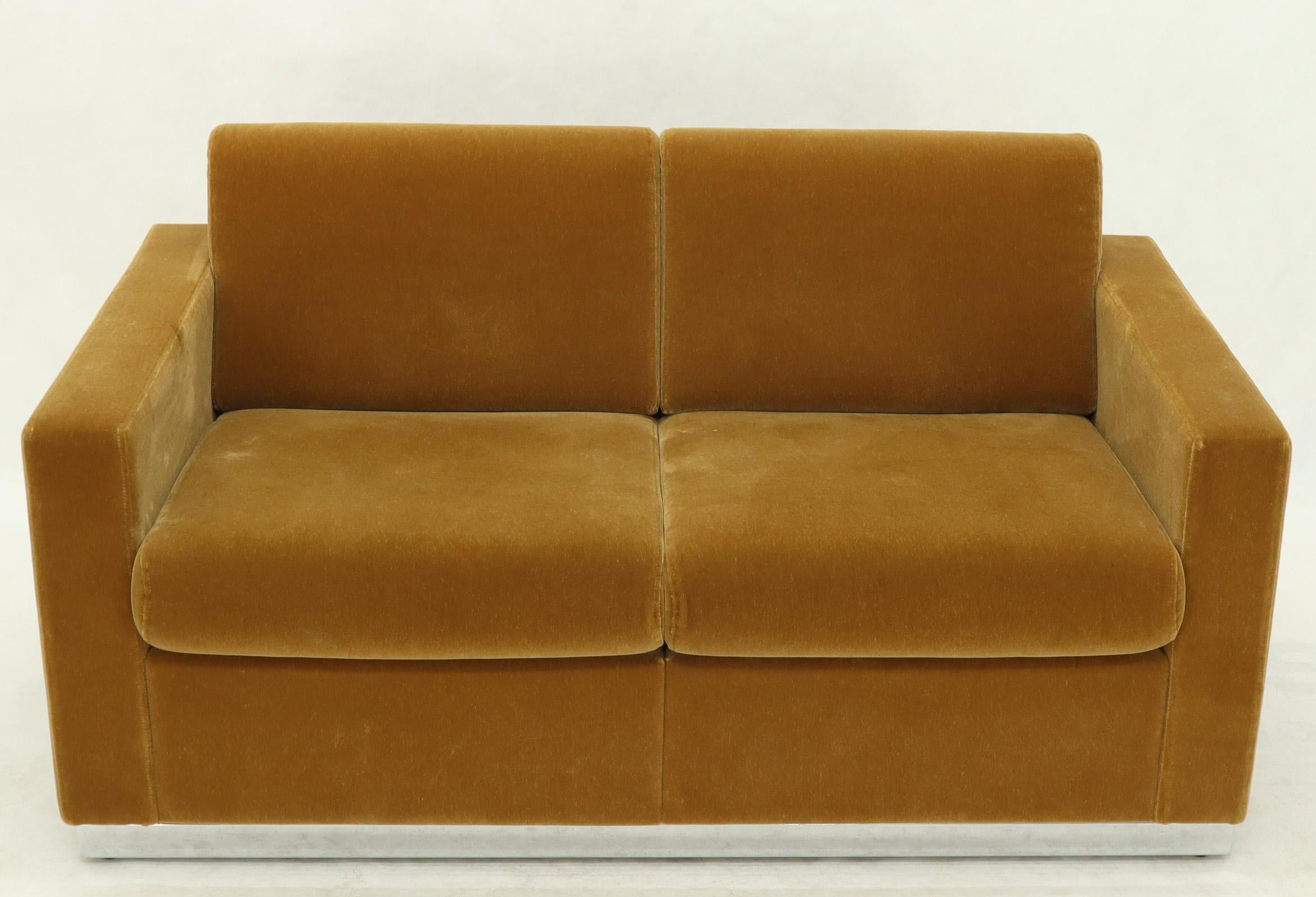 Three Pieces Mohair Living Room Set Club Chairs Love Seat Sofa 1