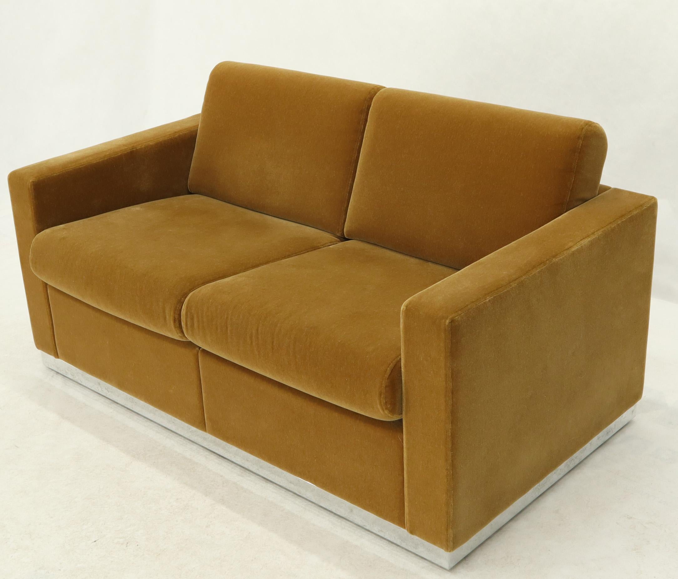 Three Pieces Mohair Living Room Set Club Chairs Love Seat Sofa 3