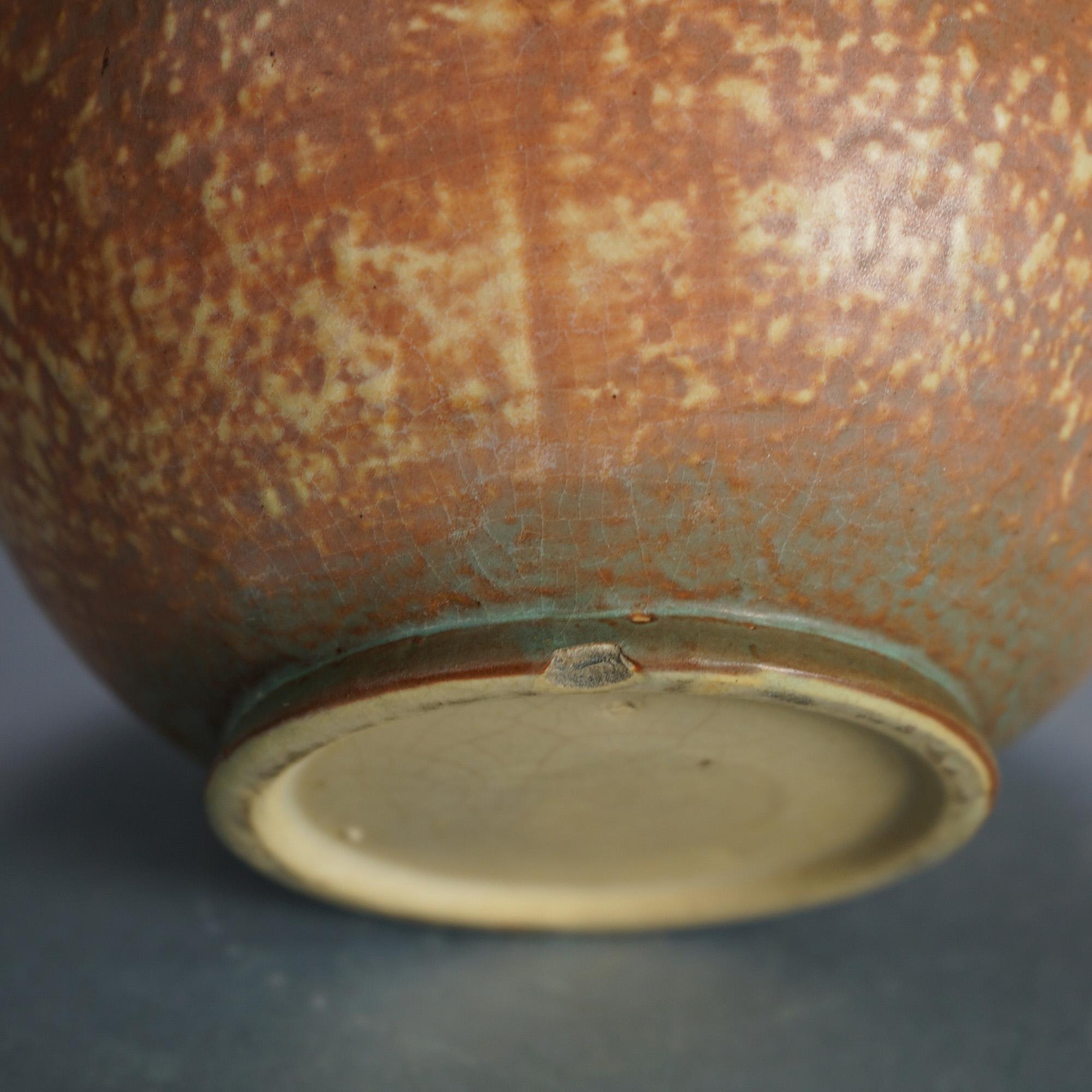 Three Pieces of Roseville Art Pottery, Dahlrose in Brown, c1928 6