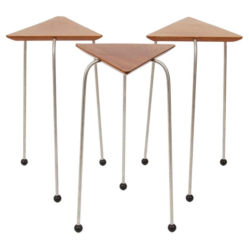 Nested Metal Stools Set of Three Italian Nesting Stools For Sale at 1stDibs | nesting seats